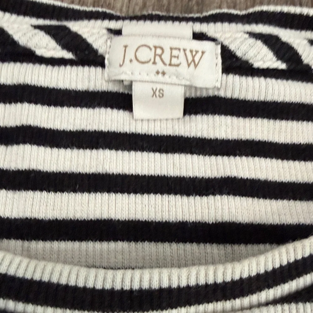 J. Crew Black and White Striped Long Sleeve Tee